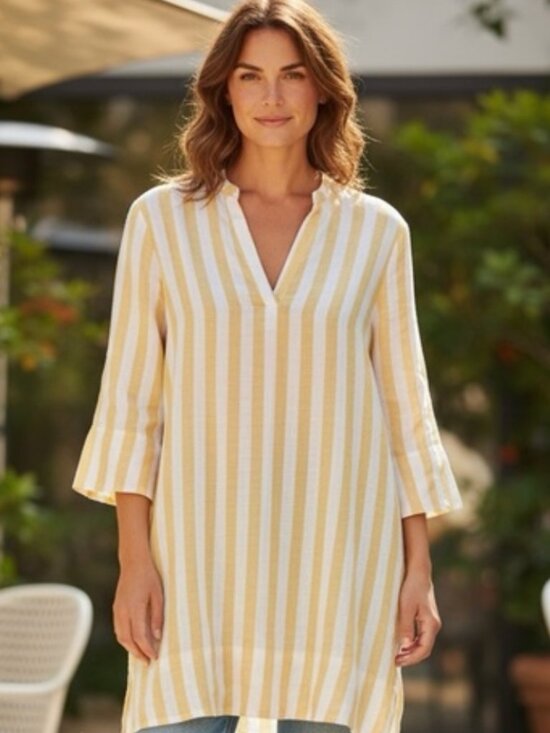 Birds Of Paradise Dresses & Skirts - NWT Trovata Birds of Paradis Lucca Linen Stripe w/Pockets!
